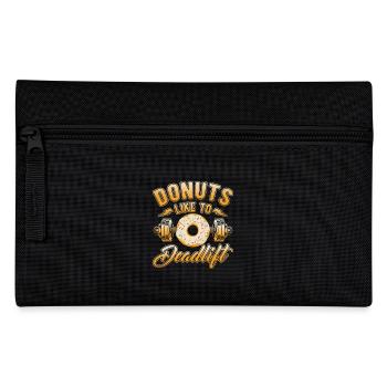 Fitness Motivation Bodybuilder Donuts Deadlift - Pencil Case - black - Front