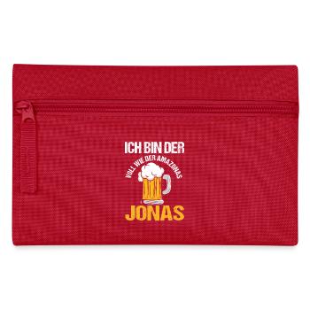 Bier Bierliebhaber Saufen Feiern Jonas - Federtasche - Rot - Vorne