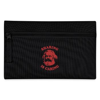 Sharing is caring - Lustiger Karl Marx Cartoon - Federtasche - Schwarz - Vorne
