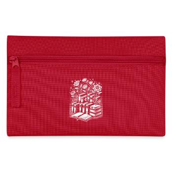 Retro Book Lover Floral Book Design en - Trousse - rouge - Devant