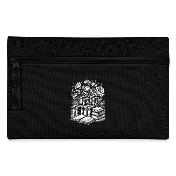 Retro Book Lover Floral Book Design in - Pencil Case - black - Front