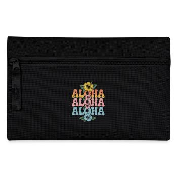 Aloha Tropische Blumen Retro Design - Federtasche - Schwarz - Vorne