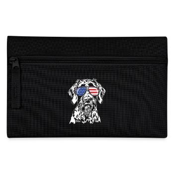 Deutsch Drahthaar Amerika Fahne Hunde Wilsigns - Federtasche - Schwarz - Vorne