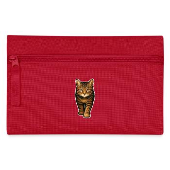 Realistische Katze – Für Katzenfreunde - Federtasche - Rot - Vorne