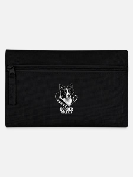 Eleganter Border Collie Mit Pfotenabdruck - Federtasche - Schwarz