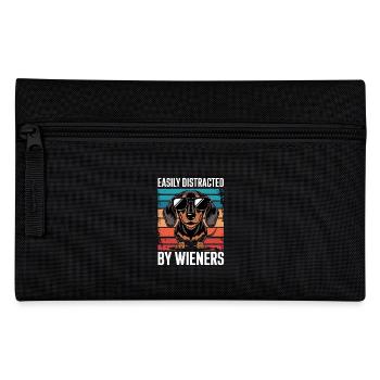 Easily Distracted By Wieners Hund Vintage Stil - Federtasche - Schwarz - Vorne
