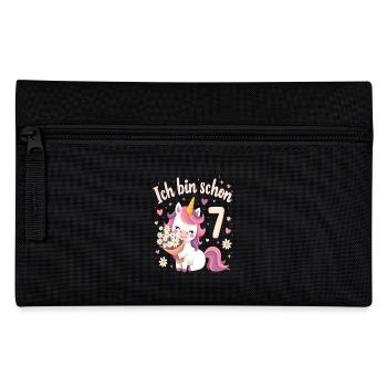 Licorne mignonne 7e anniversaire pour les filles - Trousse - noir - Devant
