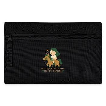 Mit Zügeln In Der Hand Die Welt Erobern Pony - Federtasche - Schwarz - Vorne