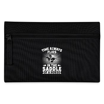 Rodeo Horse Riding Time Always Flies In Saddle - Pencil Case - black - Front