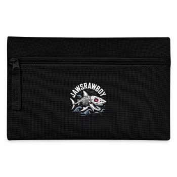 Jawsrawboy Skeleton Shark Illustration - Pencil Case - black - Front