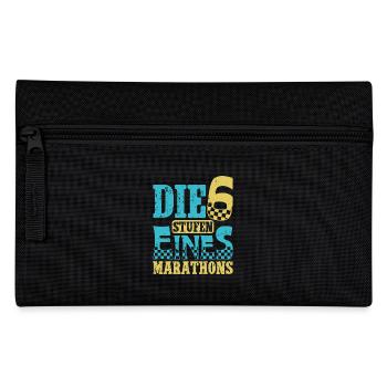 Läufer DIE 6 STUFEN EINES MARATHONS Laufen Lustig - Federtasche - Schwarz - Vorne