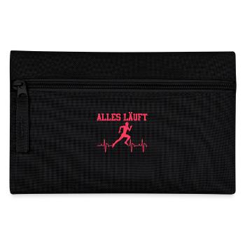 Läufer ALLES LÄUFT Laufen Marathon Lustiges - Federtasche - Schwarz - Vorne