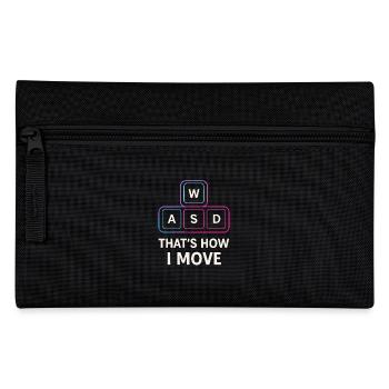 WASD Gamer Spruch – C’est comme ça que je me déplace - Trousse - noir - Devant