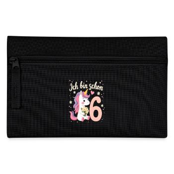 Licorne mignonne 6e anniversaire pour les filles - Trousse - noir - Devant