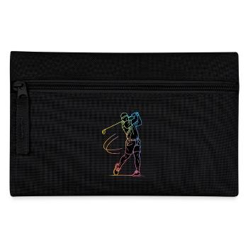 Golfer Silhouette Golf - Pencil Case - black - Front
