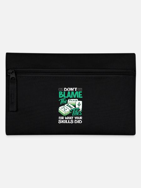 Mahjong Gamer Mah-Jongg Lustiges Kartenspiel - Federtasche - Schwarz