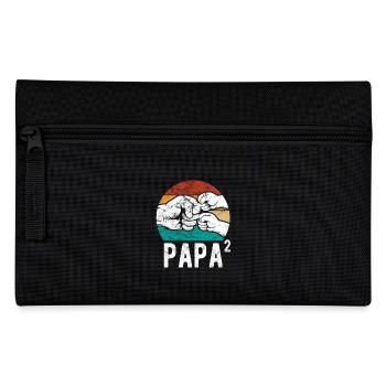 Papa von zwei Kindern - Team - Familie - Federtasche - Schwarz - Vorne