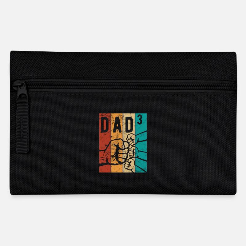 Dad 3 - Papa von drei Kindern - Team - Familie - Federtasche - Schwarz