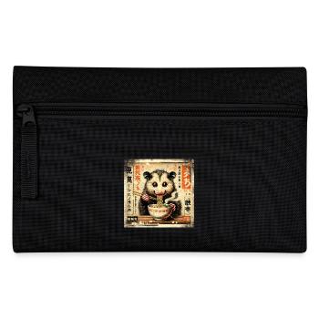 Ramen Opossum Grunge Poster Style - Pencil Case - black - Front