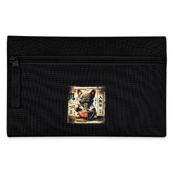 Ramen French Bulldog Dog Grunge Poster St - Pencil Case - black - Front