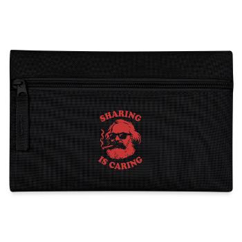 Sharing is caring - Lustiger Karl Marx Cartoon - Federtasche - Schwarz - Vorne