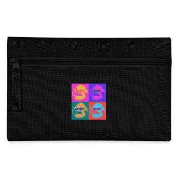 Karl Marx - cool mit Zigarre - Warhol Stil - Federtasche - Schwarz - Vorne
