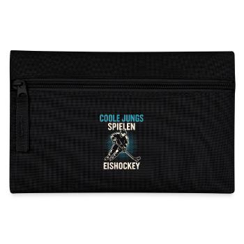 Coole Jungs spielen Eishockey - Federtasche - Schwarz - Vorne