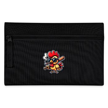 Huhn Hühner Baseballschläger Zigarre Lustig - Federtasche - Schwarz - Vorne