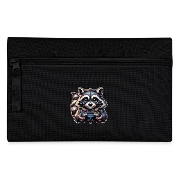 Waschbär Gamer Gaming Nerd - Federtasche - Schwarz - Vorne
