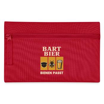 Bienen Imker Bart Bier Bienen Passt Spruch - Federtasche - Rot - Vorne