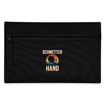 Schmetterhand – Tischtennis Retro Design - Federtasche - Schwarz - Vorne