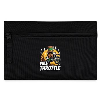 Full Throttle Bear Motocross Motorcycle - Pencil Case - black - Front