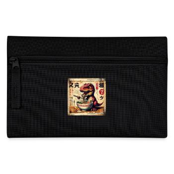 Ramen T Rex Dinosaur Grunge Poster Style - Pencil Case - black - Front