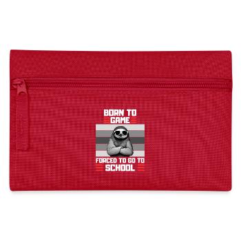 Gaming Sloth School Saying Gambler - Pencil Case - red - Front