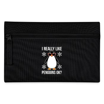 Penguin Saying Funny Penguins Gift - Pencil Case - black - Front