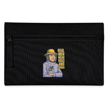 Real Men Wear Veils And Stings Imker Bienen - Federtasche - Schwarz - Vorne