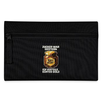 Bienen Imker Zucker War Gestern Echtes Gold Spruch - Federtasche - Schwarz - Vorne