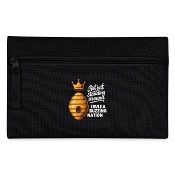 Not Just Standing Around I Rule A Buzzing Nation - Pencil Case - black - Front