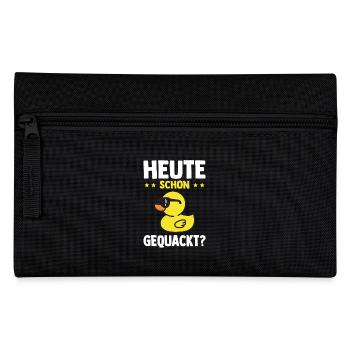 Lustige Quietscheente Ente Heute Schon Gequackt? - Federtasche - Schwarz - Vorne
