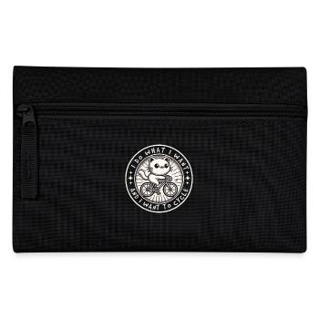 Funny Bicycle Cat with Clear Attitude - Pencil Case - black - Front