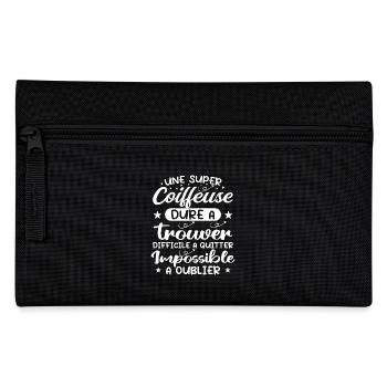 Une Super Coiffeuse - Cadeau coiffeuse - Trousse - noir - Devant
