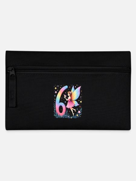 Süße Fee 6. Geburtstag für Mädchen - Federtasche - Schwarz