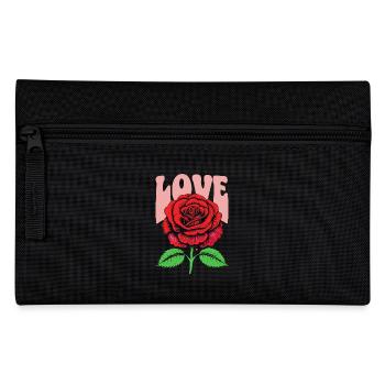 Love with Red Rose Flower Liebe mit der roten Rose - Federtasche - Schwarz - Vorne