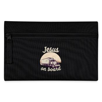 Jésus à bord Chauffeur de camion de foi chrétienne - Trousse - noir - Devant