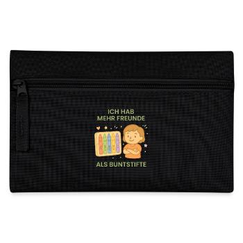 Ich Hab Mehr Freunde Als Buntstifte im - Federtasche - Schwarz - Vorne