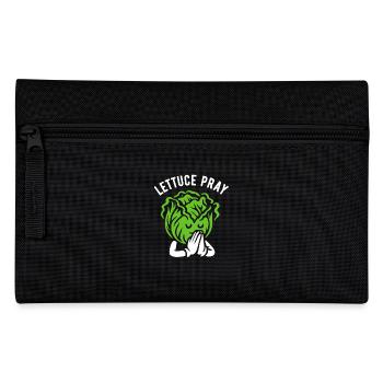 Laitue prier - Tête de laitue de dessin animé prie - jeu de mots - Trousse - noir - Devant