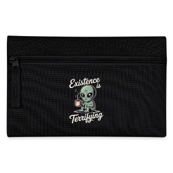 Existence is Terrifying Funny Alien UFO Coffee - Pencil Case - black - Front