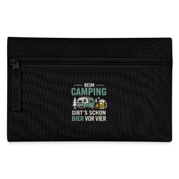 Camping beer before four – Funny camping design - Pencil Case - black - Front