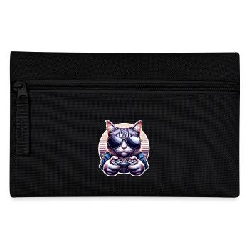 Katze Gamer Gaming Nerd - Federtasche - Schwarz - Vorne