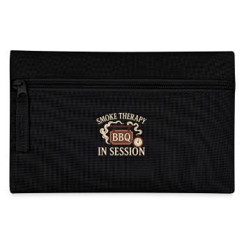 Bbq Therapy Grillmaster Humor Pit - Pencil Case - black - Front